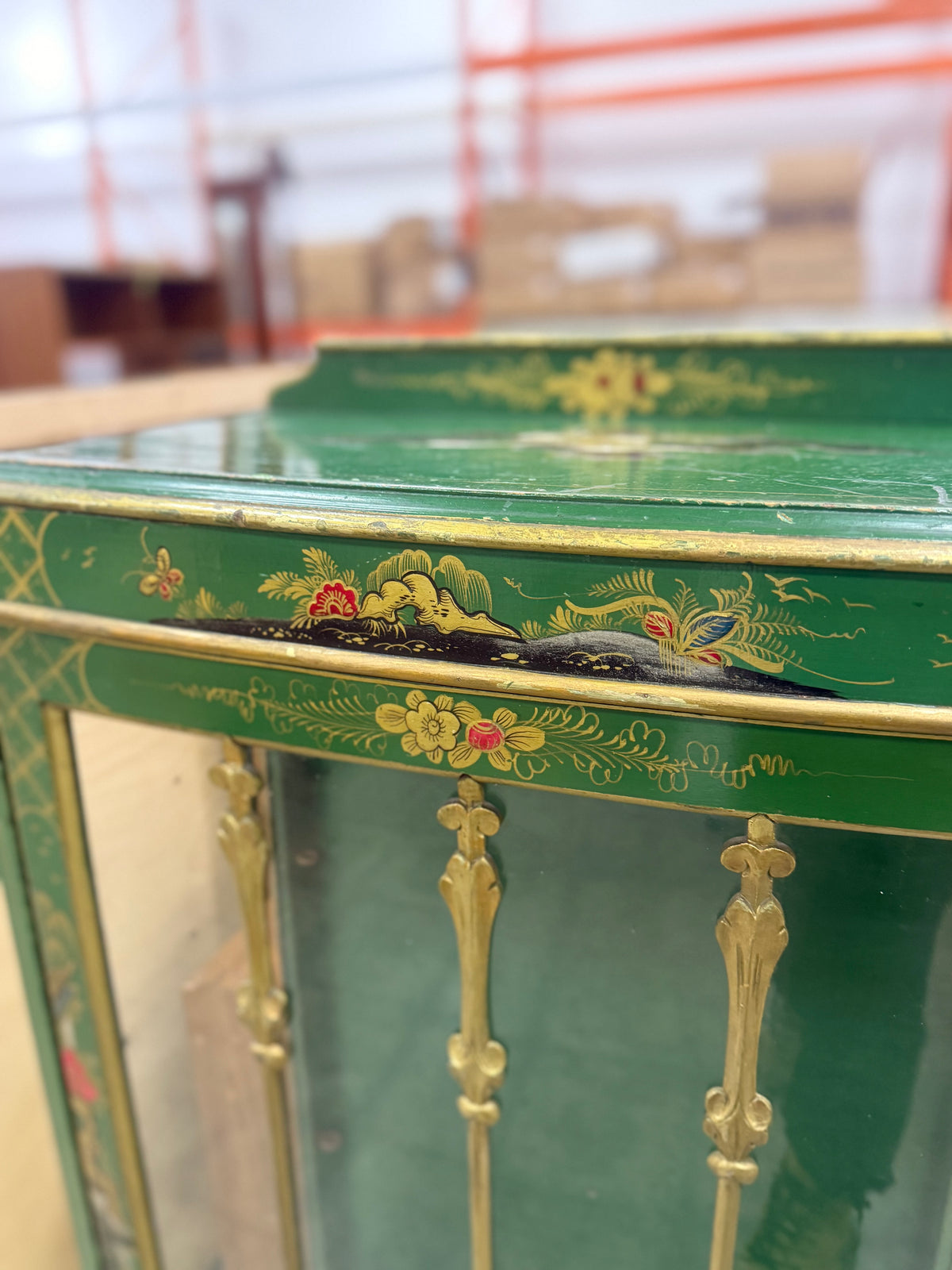 Green Vintage Display Cabinet