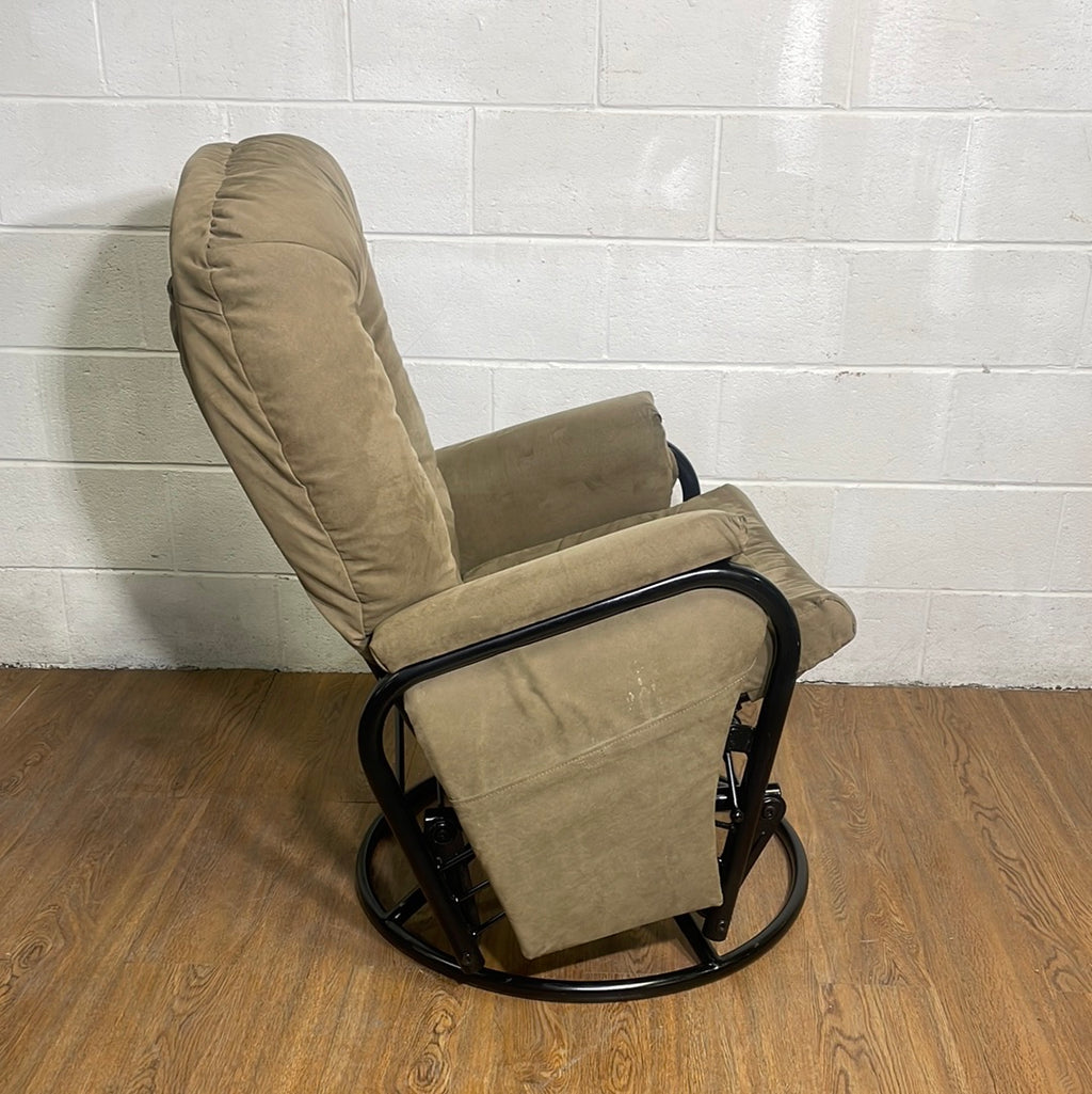 Grey Fabric Rocking Chair with Ottoman