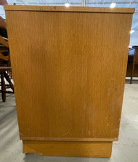 Retro Entertainment Unit with Slat Sliding Door