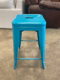 Turquoise Metal Bar Stool