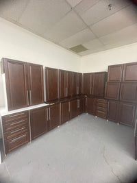 Brown Recessed Panel Kitchen Cabinet Set
