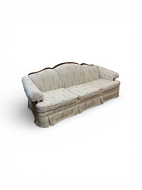 3 Seater Sofa with Wood Trim & Skirted Base