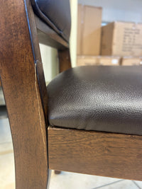 Dark Brown Leather Dining Chairs - A set of 6