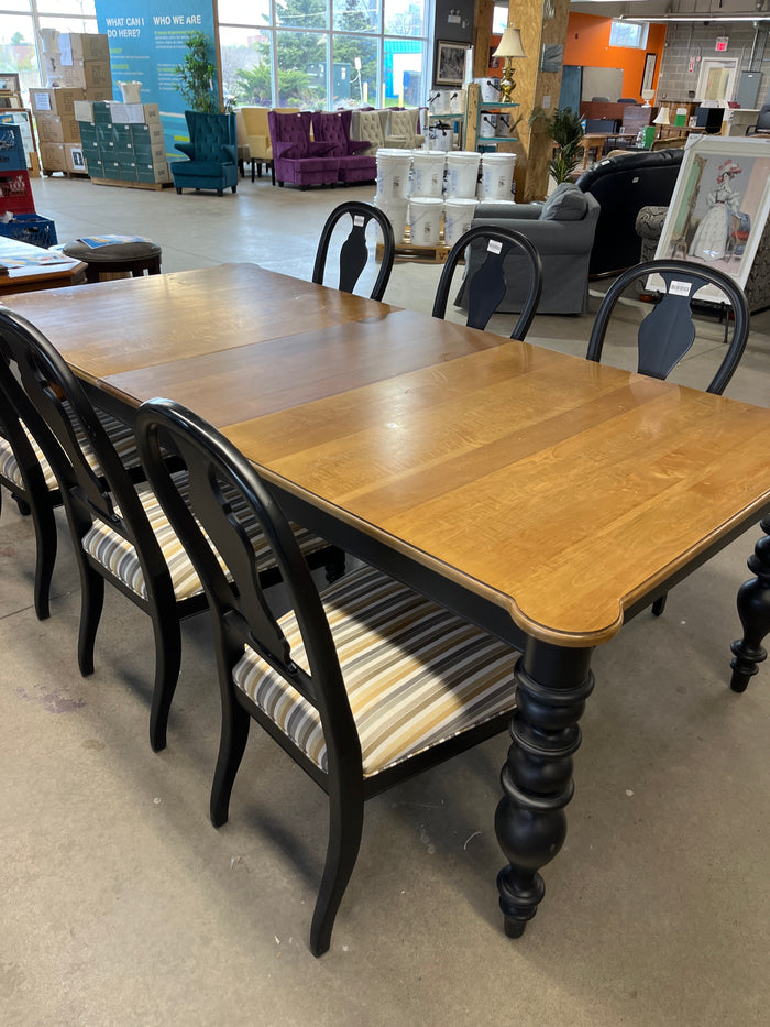 77"W Dining Table with 6 Chairs