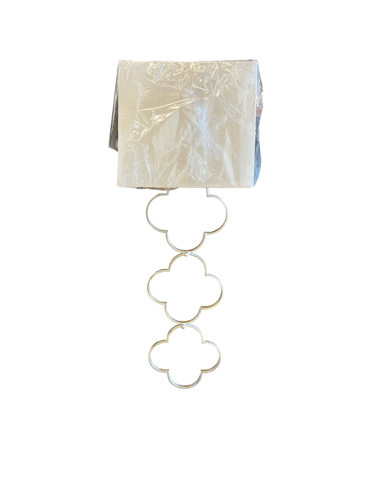 Silver Wall Sconce with Linen Shade