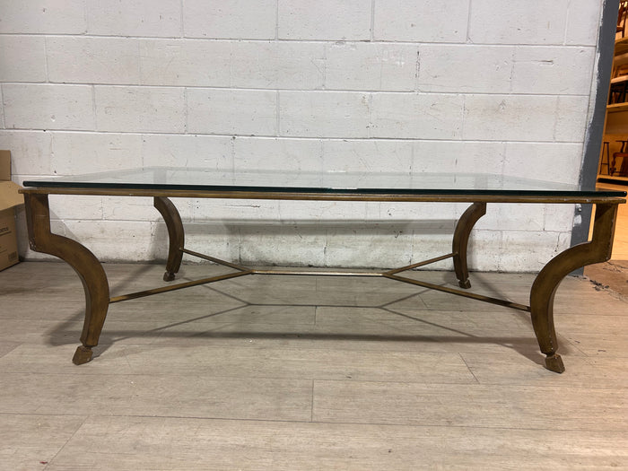 Glass Top Metal Coffee Table