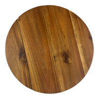 Industrial Round Wood & Metal Accent Table