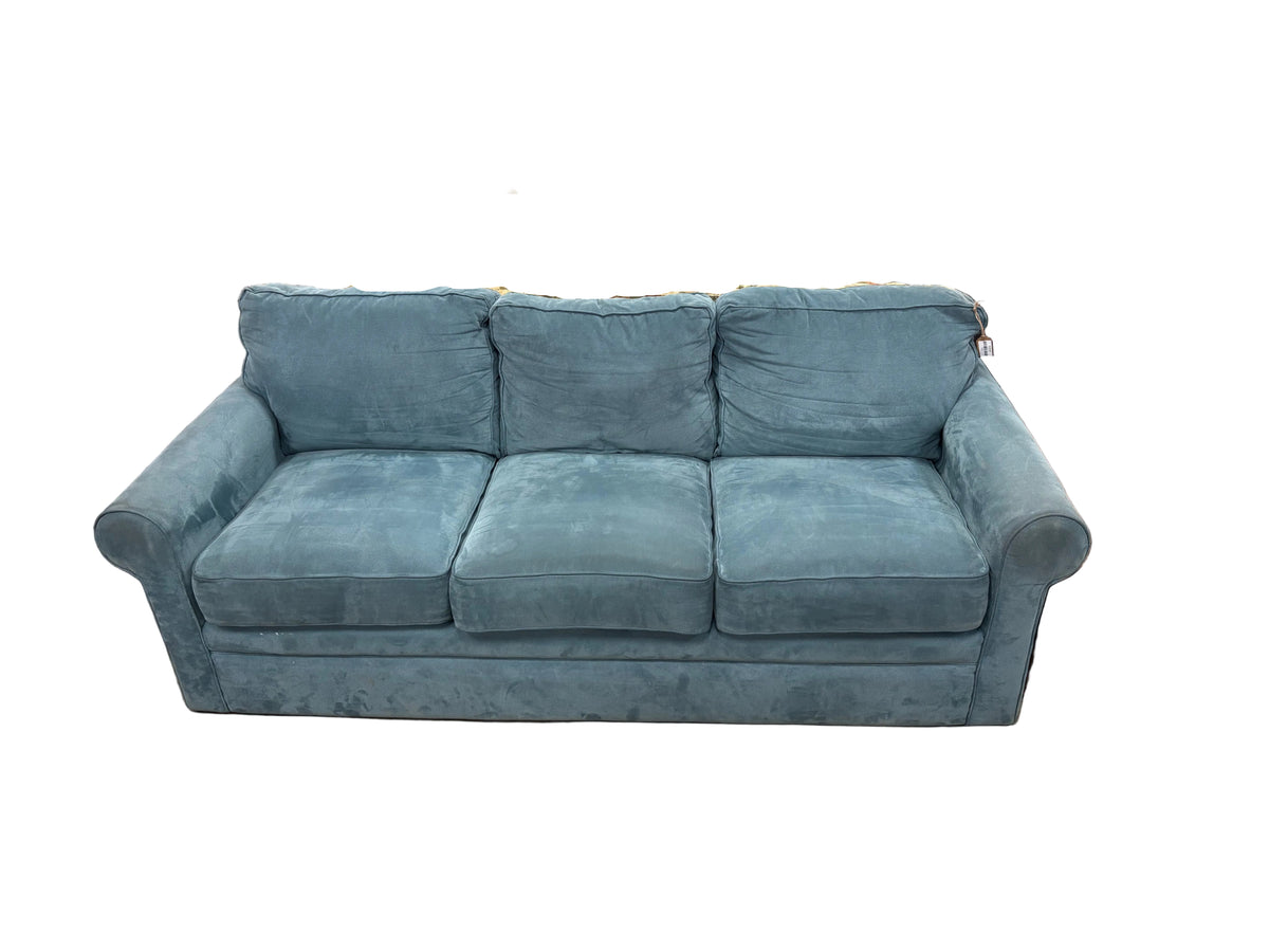 Blue 3-Seater Fabric Sofa