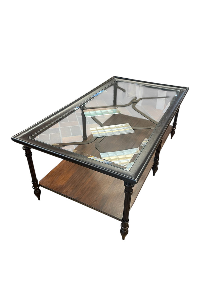 2-Tier Wood Iron Coffee Table