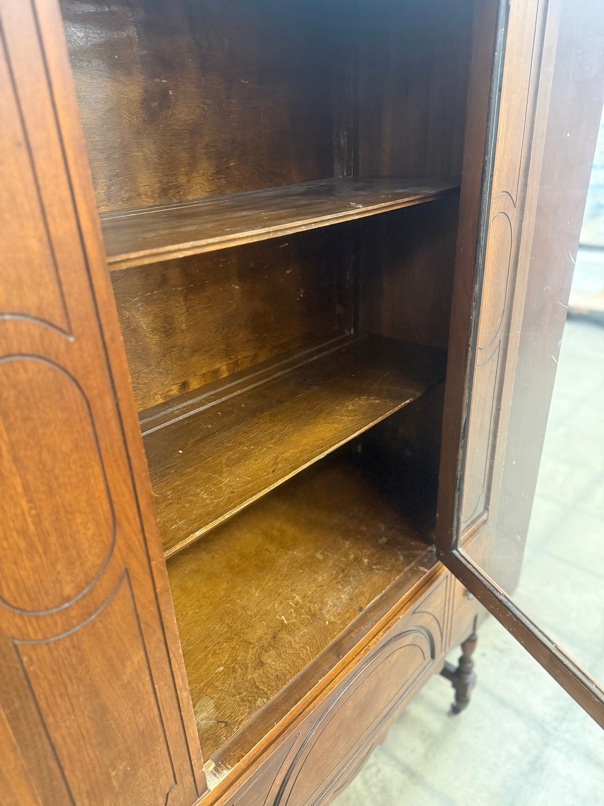 Antique Hutch Cabinet with Castors