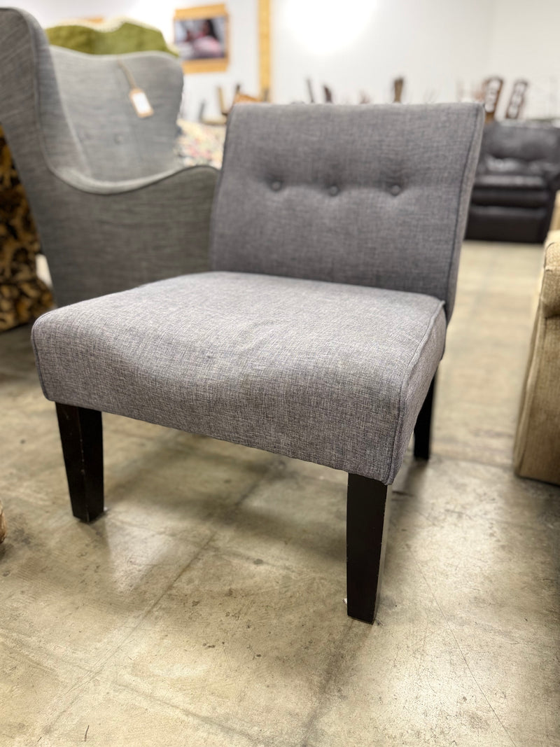 Small Grey Tufted Accent Chair