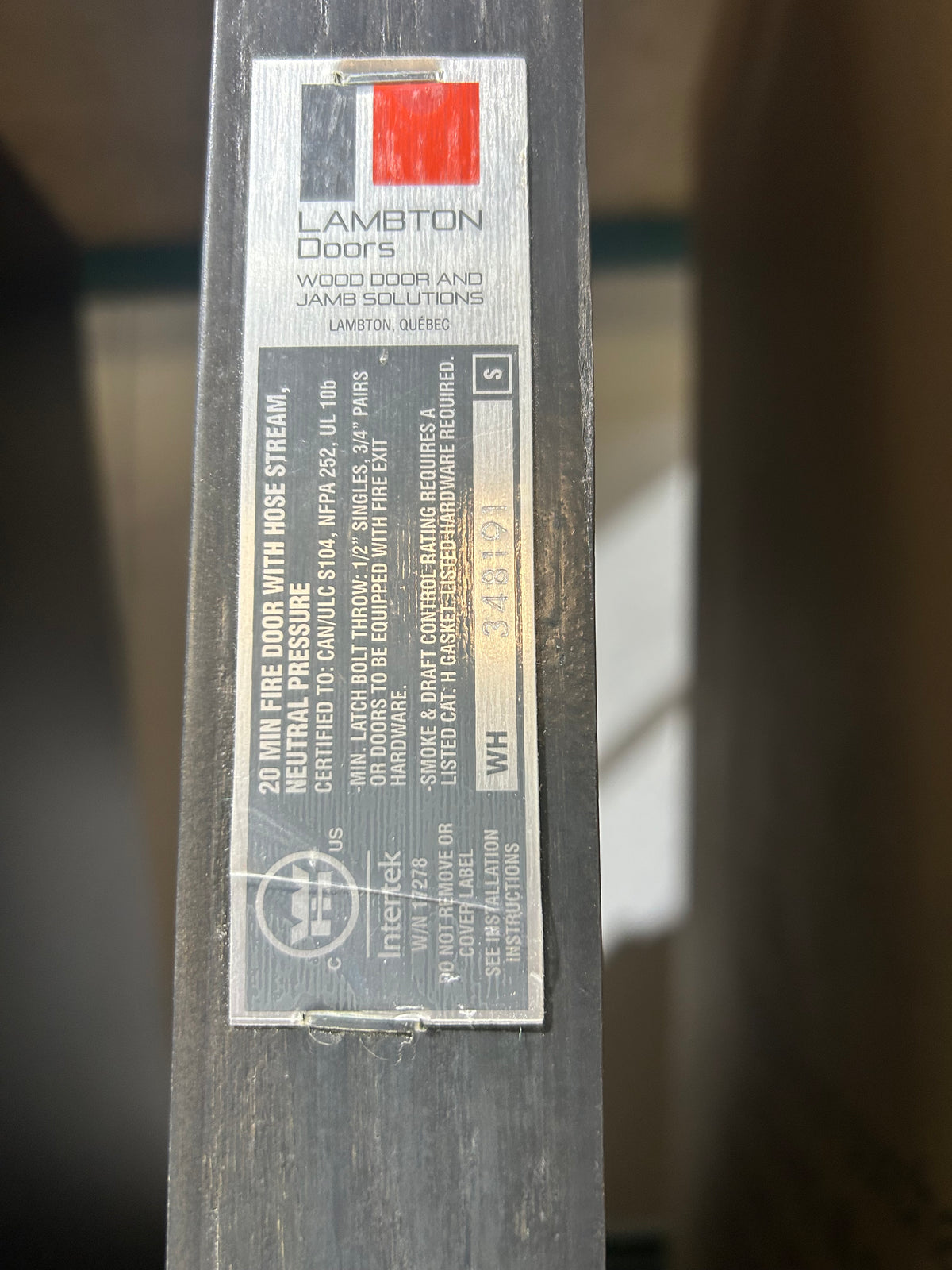 Lambton 20 Min Fire Door