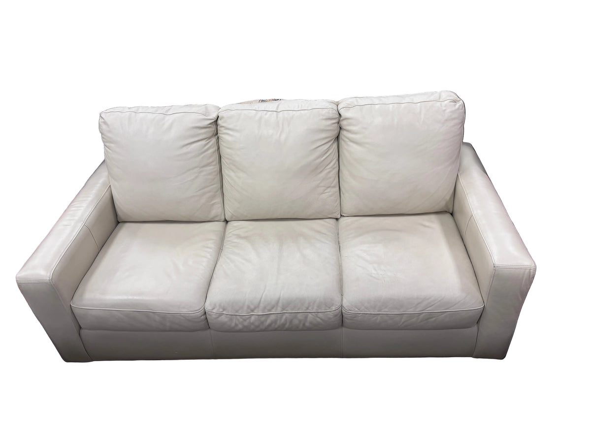 Contemporary Off White Leather Sofa