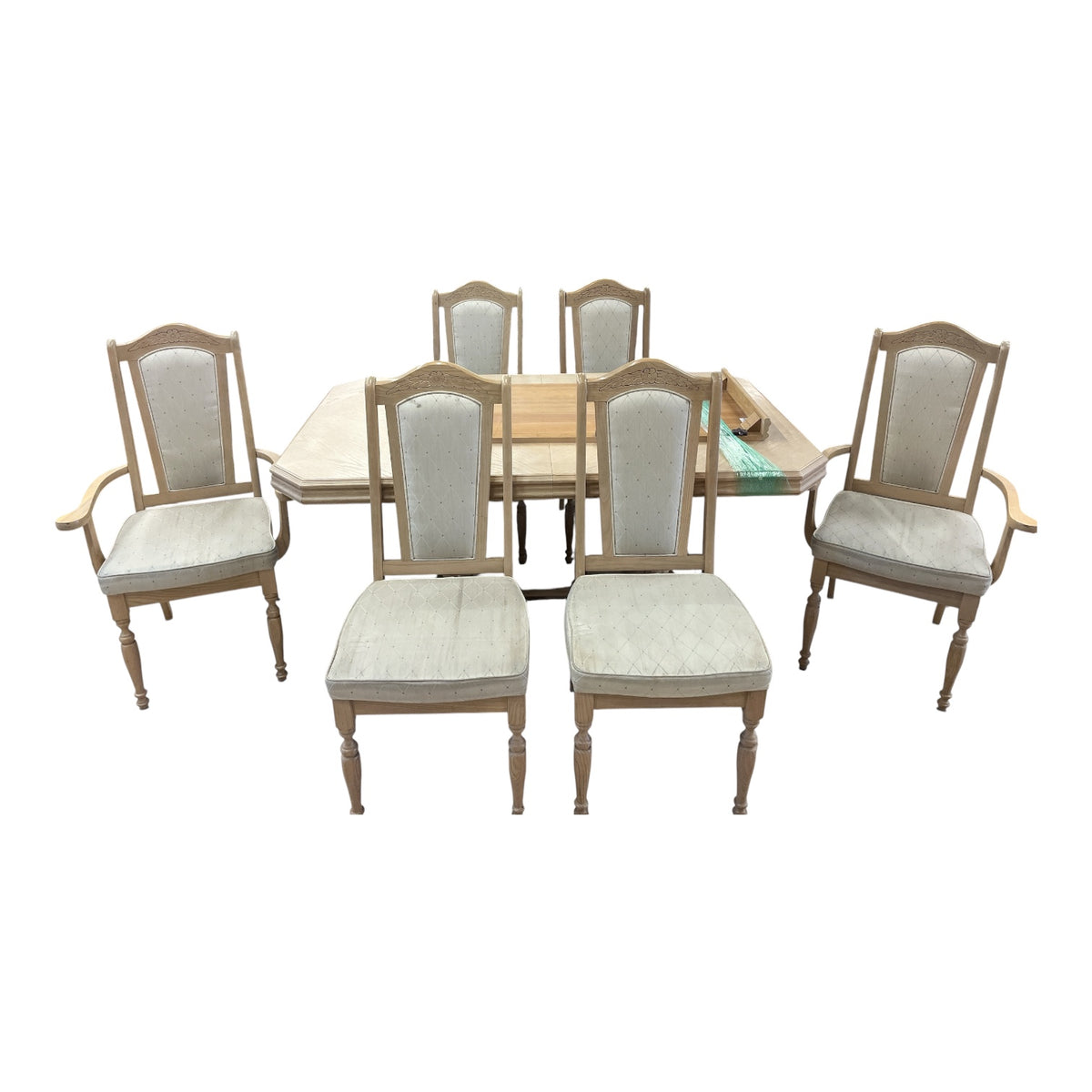 Blonde Wood Dining Set - 6 Chairs