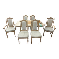 Blonde Wood Dining Set - 6 Chairs