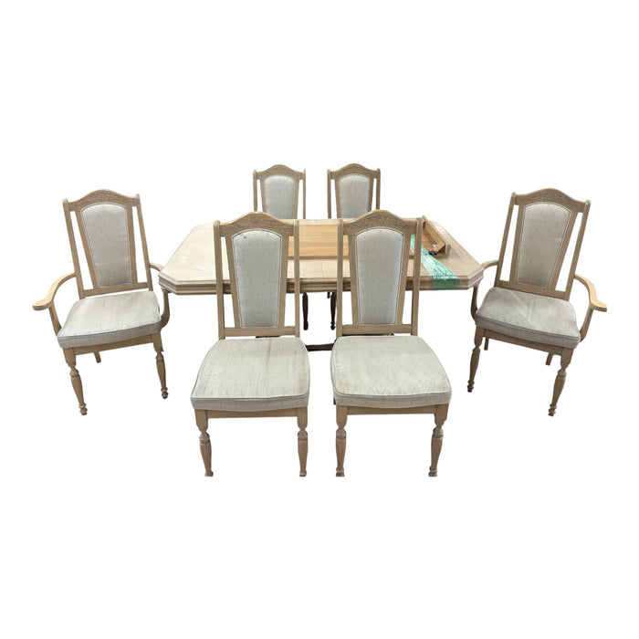 Blonde Wood Dining Set - 6 Chairs