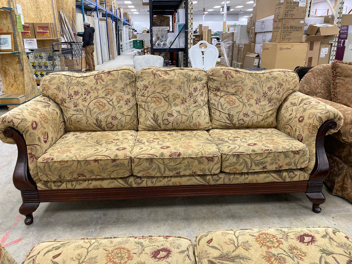 Tan Floral Sofa