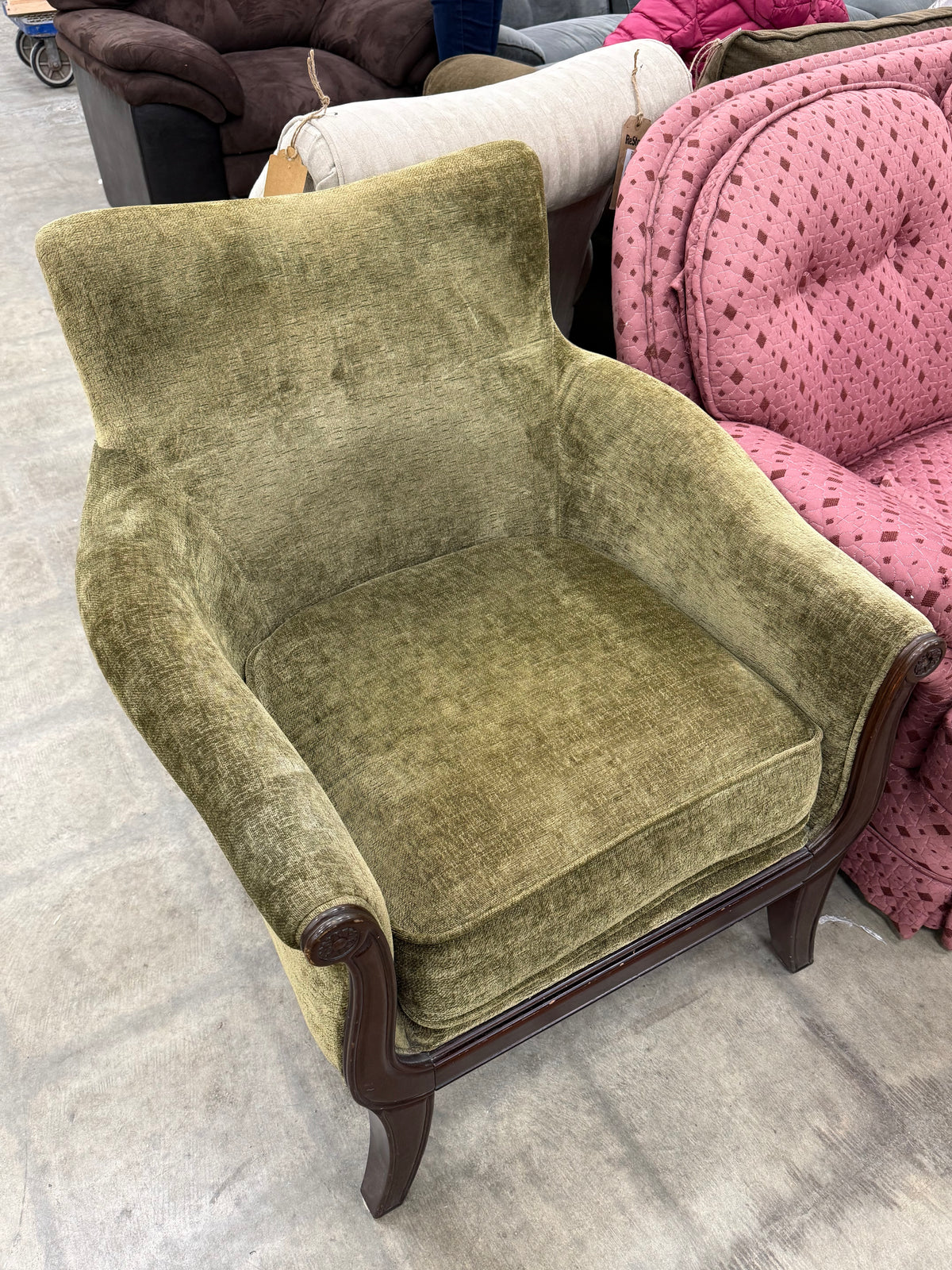 Vintage Green Velvet Armchair