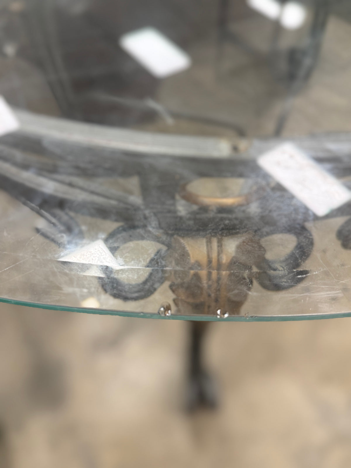 Oval Glass Top Brass Coffee Table
