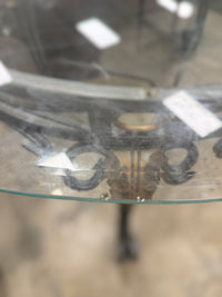 Oval Glass Top Brass Coffee Table