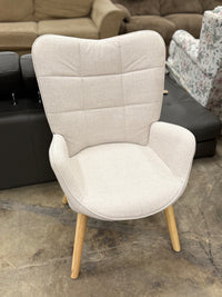 Modern Beige Wingback Accent Chair