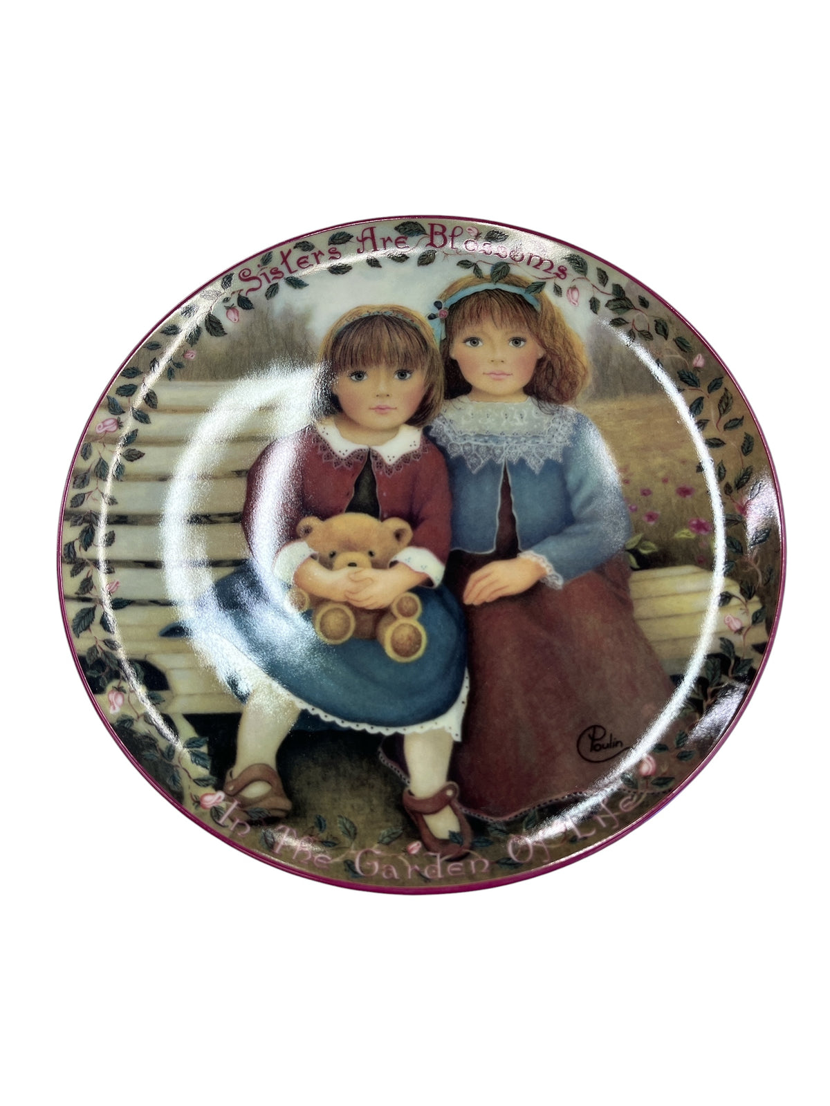 Bradford Exchange "Sisters Are Blossoms" Collectors Plate by Chantal Poulin