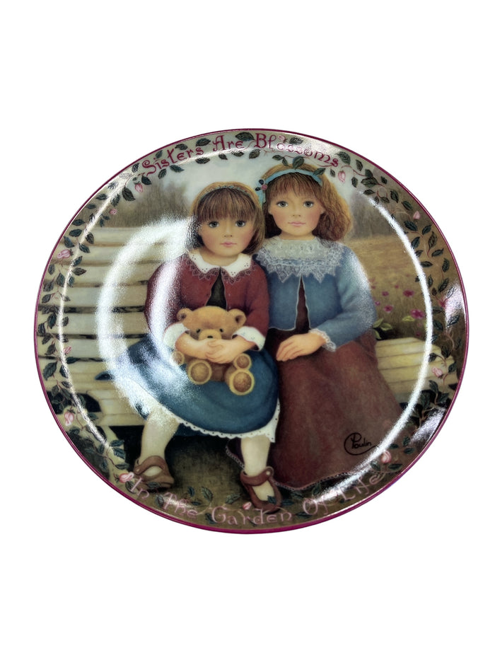 Bradford Exchange "Sisters Are Blossoms" Collectors Plate by Chantal Poulin