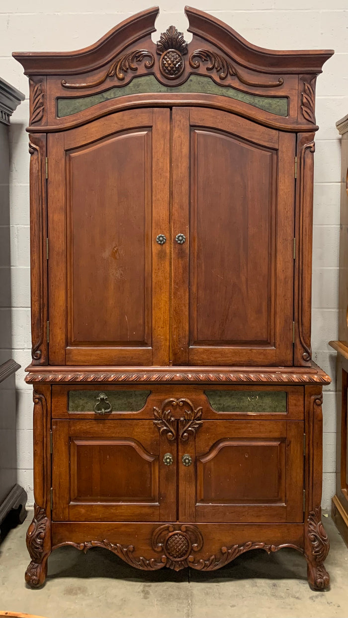 8' Ornate Wooden Wardrobe