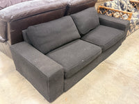 Black Upholstered 2-Seater Sofa