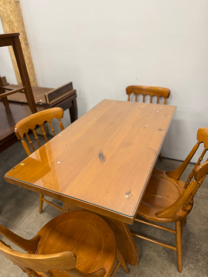 Honey Brown Rustic Style Dining Set