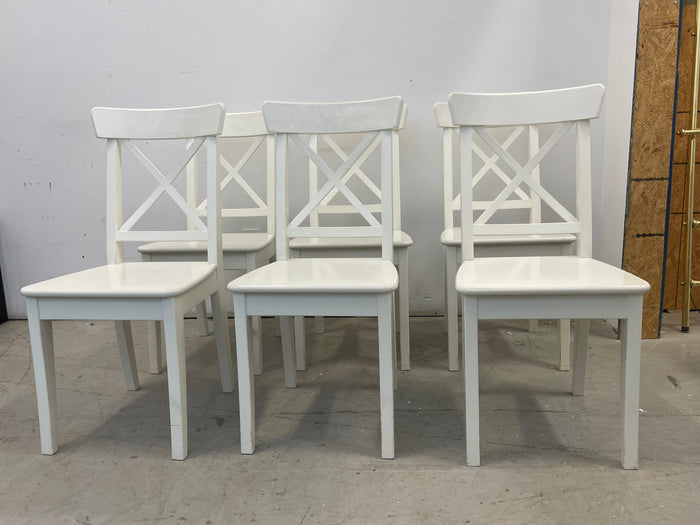 Set of 6 White Dining Chairs