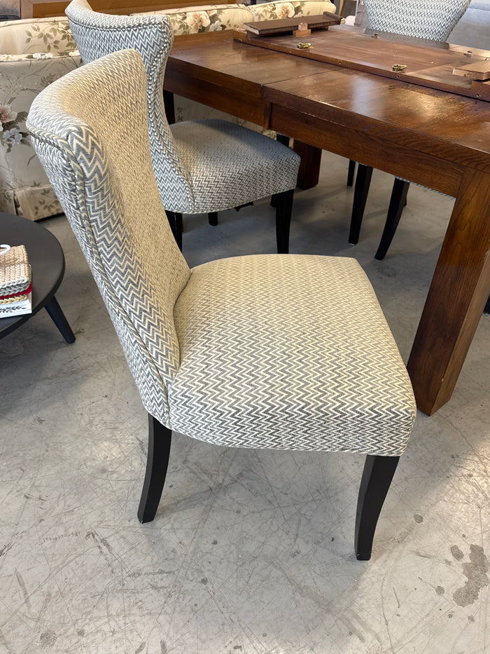 4 Chevron Upholstery Wingback Dining Chair's
