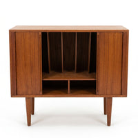 Teak Vinyl Record Cabinet
