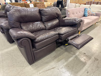 2 Seater Brown Leather Recliner