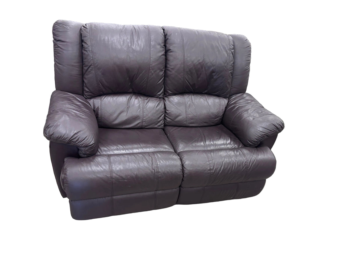 Dark Brown Leather Recliner Loveseat