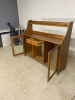 56” Wooden Side Board With Glass