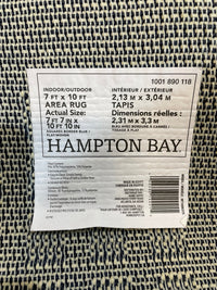 Hampton Bay Navy and White Area Rug - 7 ft 7 in x 10 ft x 10 in