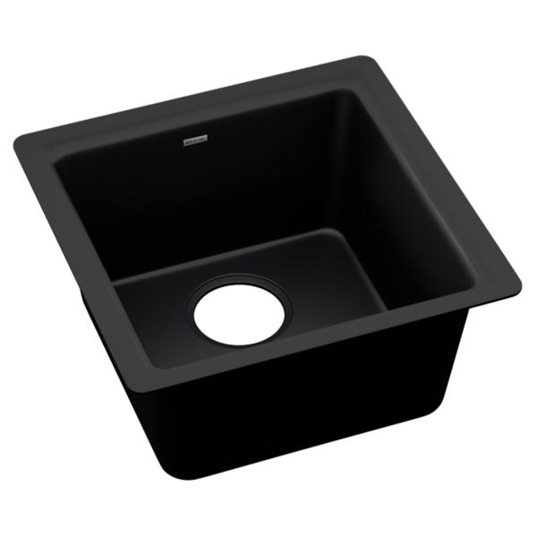 Elkay Quartz Luxe 15-3/4" x 15-3/4" x 7-11/16" Single Bowl Dual Mount Bar Sink Caviar