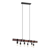 Eglo Frazier Falls 6L Pendant Light in Oil Rubbed Bronze & Black Finish