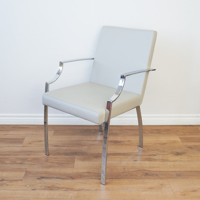 Ellen Leatherette Dining Chair in Dove Grey