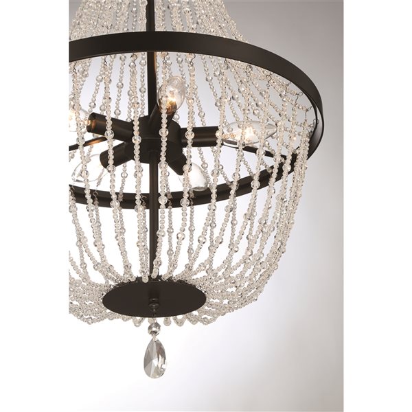 Designer Home Emilia 5 Light Matte Black Chandelier 38832 LWCB
