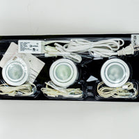 3-Light LED Mini Puck Light Fixture Kit - White