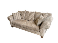 Patterned Upholstered Sofa With Rolled Arms