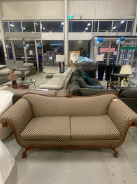 Antique 3-Seat sofa fully Restored Springs, Cushions Arm and Back Repadded, Recovered