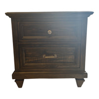 Weathered Grey Two-Drawer Nightstand