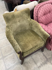 Vintage Green Velvet Armchair