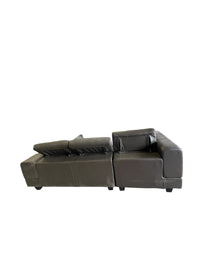 Grey Faux Leather L-Shape Sofa