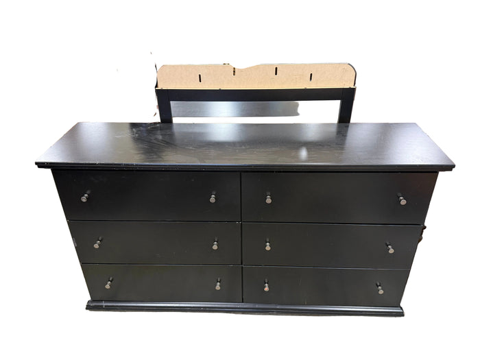 Modern Black Dresser with Mirror