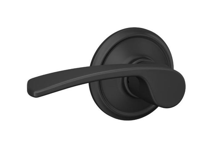 Schlage F10 MER 622 Passage Lever – Merano Style, Matte Black