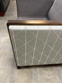 Grey Lounge Chair with Patterned Sides